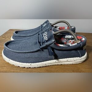 Hey Dude Wally Stretch Casual Shoe for Men, Size 9 Blue Comfy